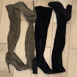 Forever 21 Black and Brown Over-the-Knee Boots